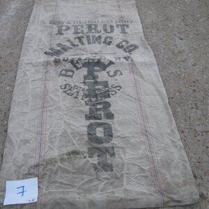 Vintage Feed Sack PEROT Malting Co Buffalo N.Y. Canvas Heavy Cloth empty sack